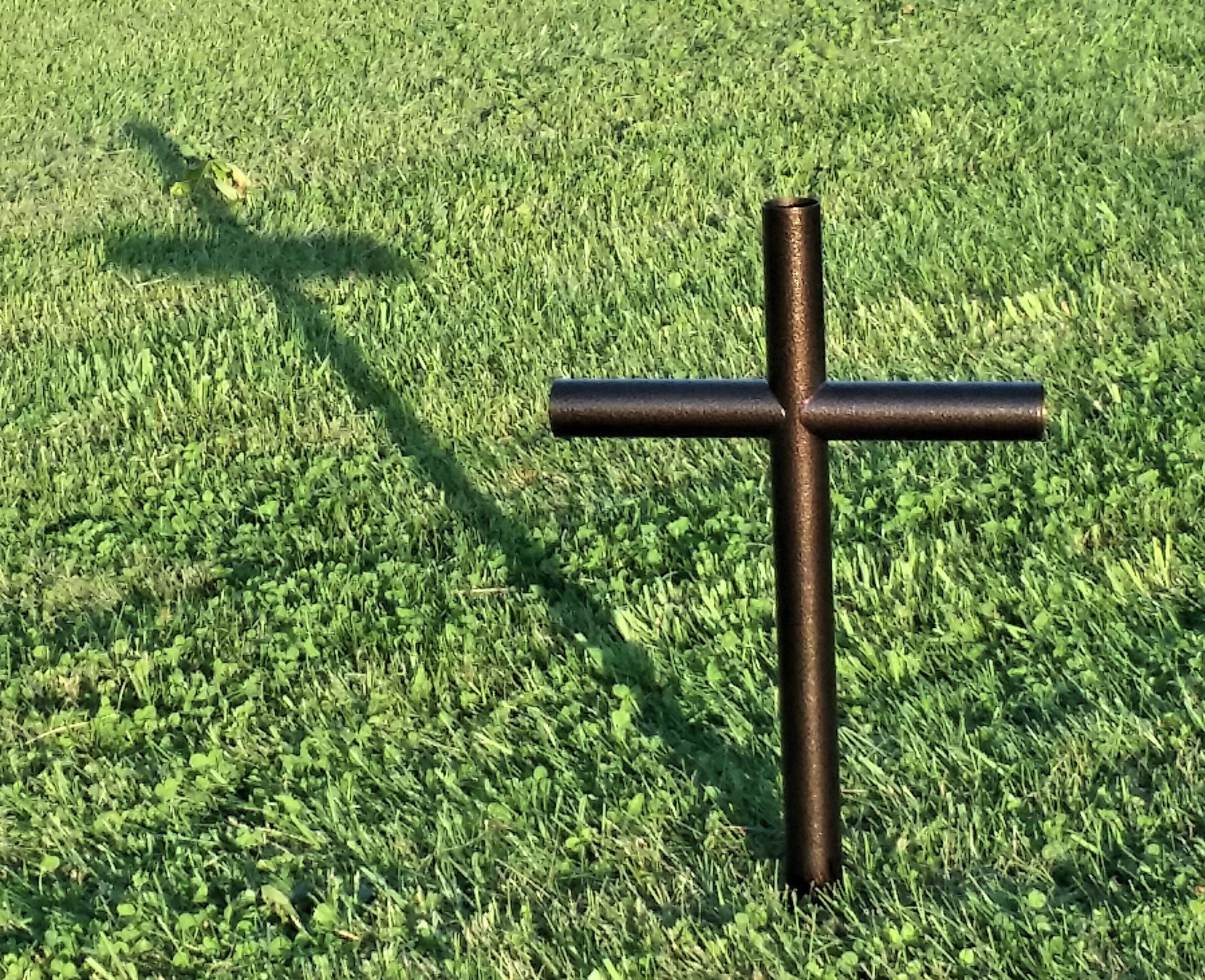 Copper Vein Unique Everlasting Cross Memorial. This Outdoor Memorial Can Be A Gift, Keepsake, Stone, Garden Urn For Your Loved One Lost. Pet Burial, Father Cremation or Remembrance Plaques Childhood Cancer