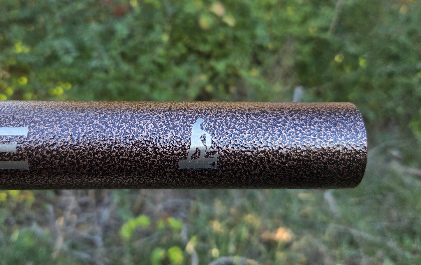 EC engraving of a fisherman, add an image to your engraving.  Shown on Copper Vein finish.  