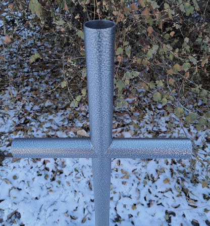 Perfect outdoor urn memorial starts with close view of open end caps, finished in Silver Vein,  with or without   personalized engraving. Loved ones #Ashes, #Letter, #Collar, #letter, #keepsake