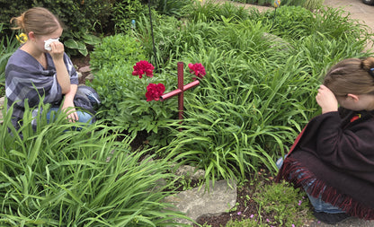 Sisters that are grieving for their fur baby. Remembering him in a timeless Everlasting Cross memorial with Urn option to preserve and hold her ashes forever.  Finish chosen is the Berry Pink.  
