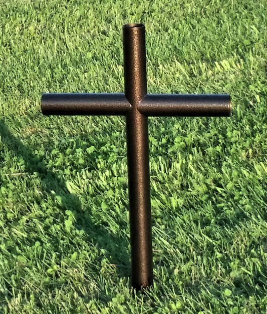 Everlasting Cross Memorial is a warm Copper Vein, Resembling The Sunset Bouncing Off A Lake On A Warm Summer Evening. Our sorrows fall and rise like the waves ripple across a lake when we lose someone we love. This timeless Copper Vein powder coat is over 304 stainless steel. Our memory of our loved one is honored in the symbolism of the Everlasting Cross and much like a ripple the love we feel for them is continuous and forever