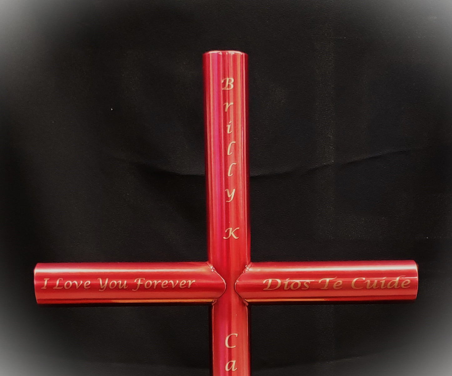 Everlasting Cross Finished in a Berry Pink, has Unique Engraving For Your Memorial Keepsake, USA Manufactured, Cremation Urn, In the Garden, Outside cross or Roadside cross, Church Memorial, For Our Family, the Memorial Gift that Last Forever